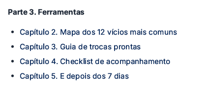 Sumário da Parte 3 do guia: as ferramentas de apoio